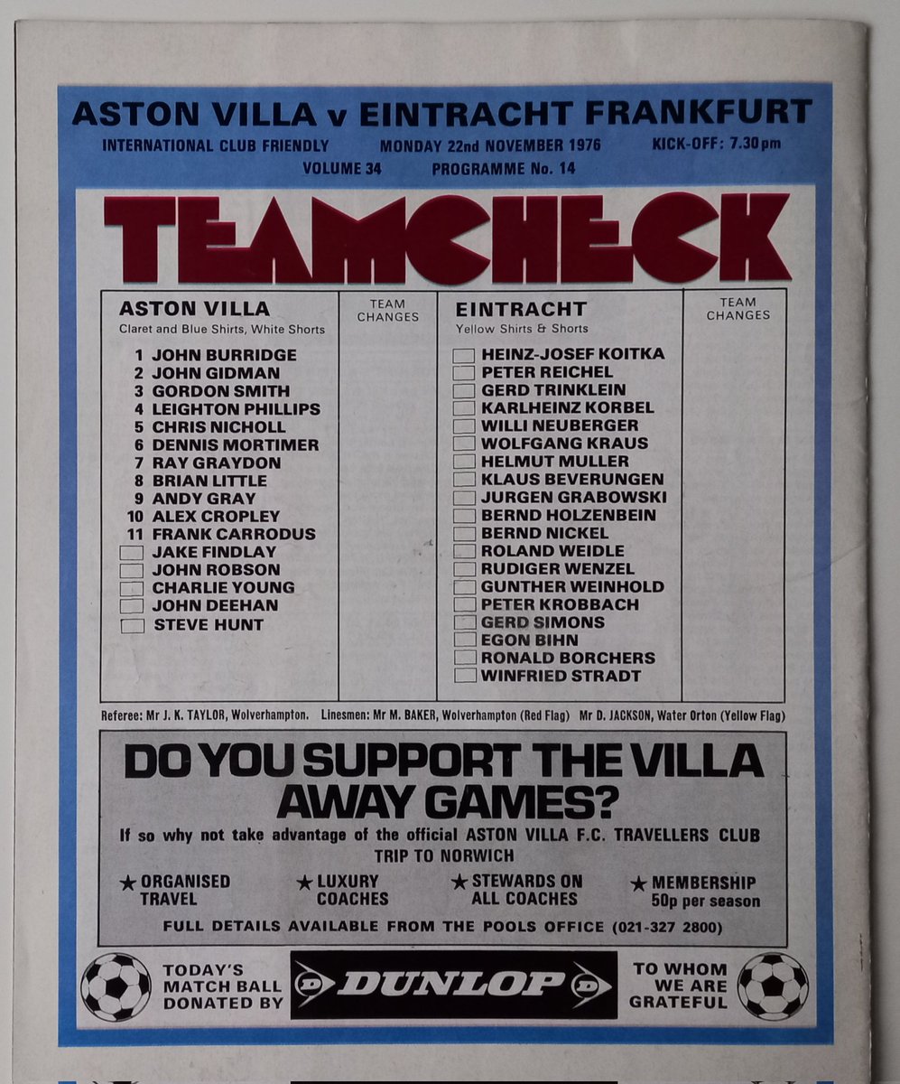 AndrewUllah's tweet image. Any of you old uns remember this friendly match from nearly 50 years ago @AVFCOfficial 3 (Deehan) @brianlittle912 (2) @Eintracht 1 (Wenkel) Gate 26,615. Two names that stick out for me in the Eintracht squad are Grabowski &amp;amp; Holzenbein #VillaPark #AstonVilla #EintrachtFrankfurt