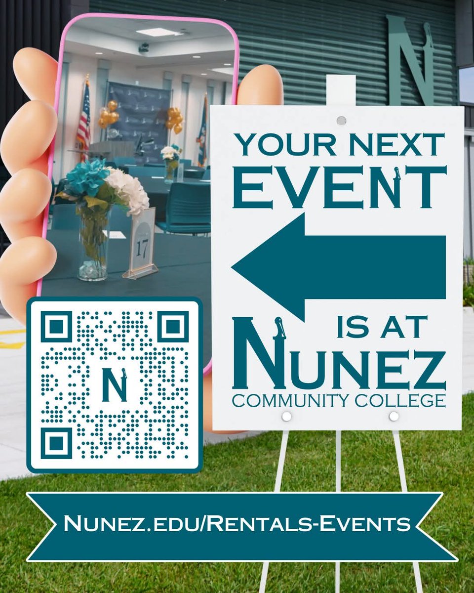 Nunez_CC's tweet image. Host your next event on the Nunez campus. Visit Nunez.edu/Rentals-Events or contact Events Manager Anahi Landry at 504-278-6408 or alandry@nunez.edu.