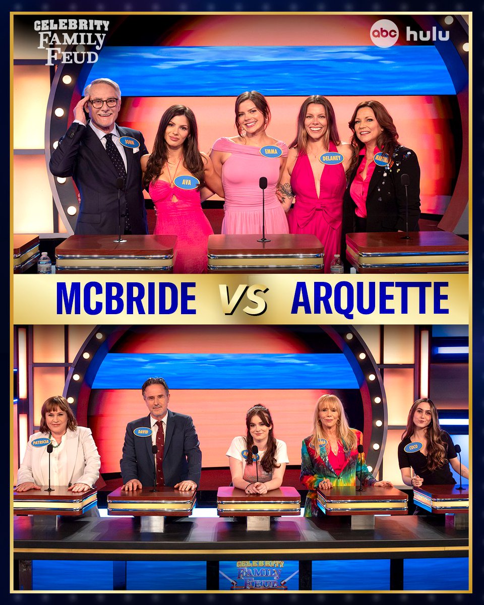 Get ready for an all-new Celebrity Family Feud! The <a href="/MsPattiPatti/">Patti LaBelle</a> Girls take on Team <a href="/TasiasWord/">Fantasia Taylor</a> while Team <a href="/martinamcbride/">Martina McBride</a> battles Team Arquette. 🎶🤯🎶 Catch the action TONIGHT (7/24) at 8/7c on ABC. Stream on Hulu.