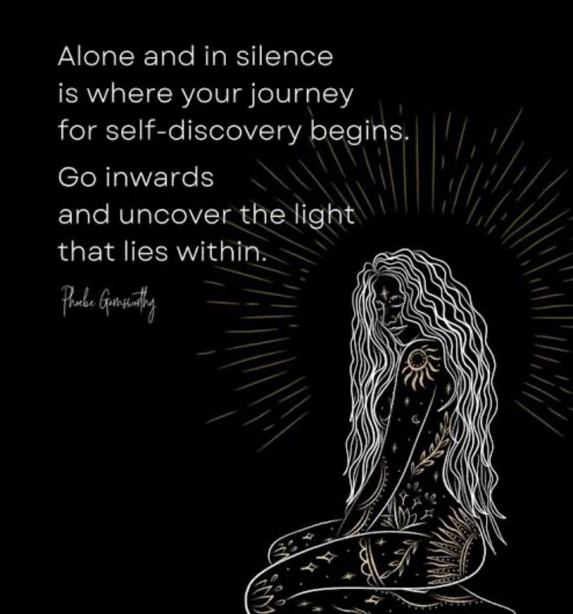 Alone &amp; in silence is where your journey for self-discovery begins. Go inwards &amp; uncover the light that lies within 😊

#positive #mentalhealth #mindset #joytrain #successtrain #quotes #ThinkBIGSundayWithMarsha #thrivetogether