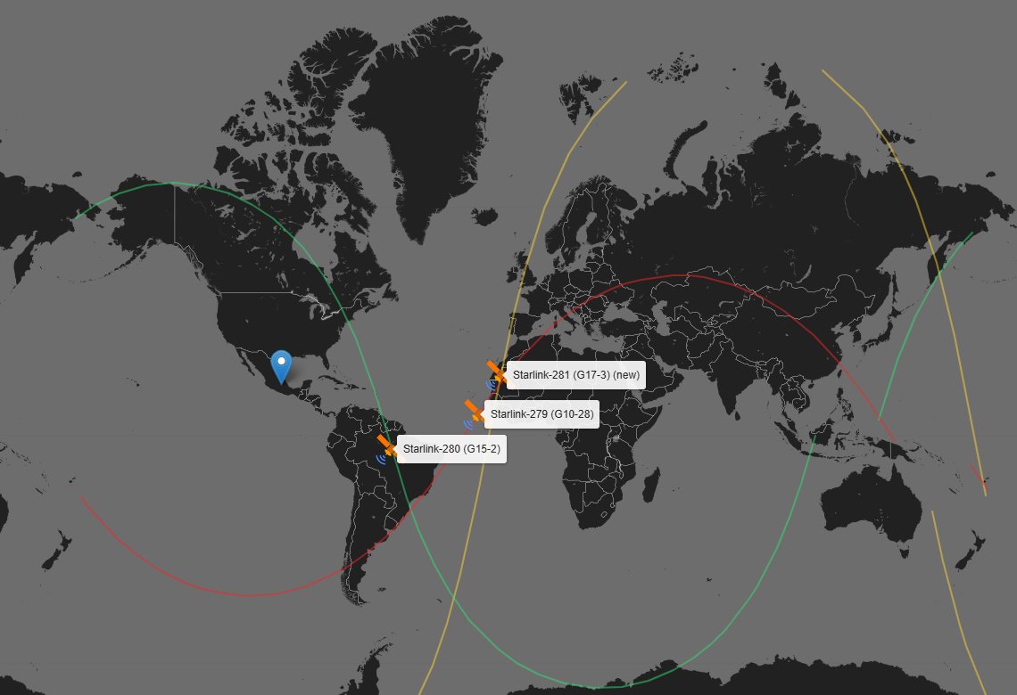 RoEB83's tweet image. Hay ahora mismo, únicamente 3 (tres) de más de 5,000 satélites de #Starlink funcionando.