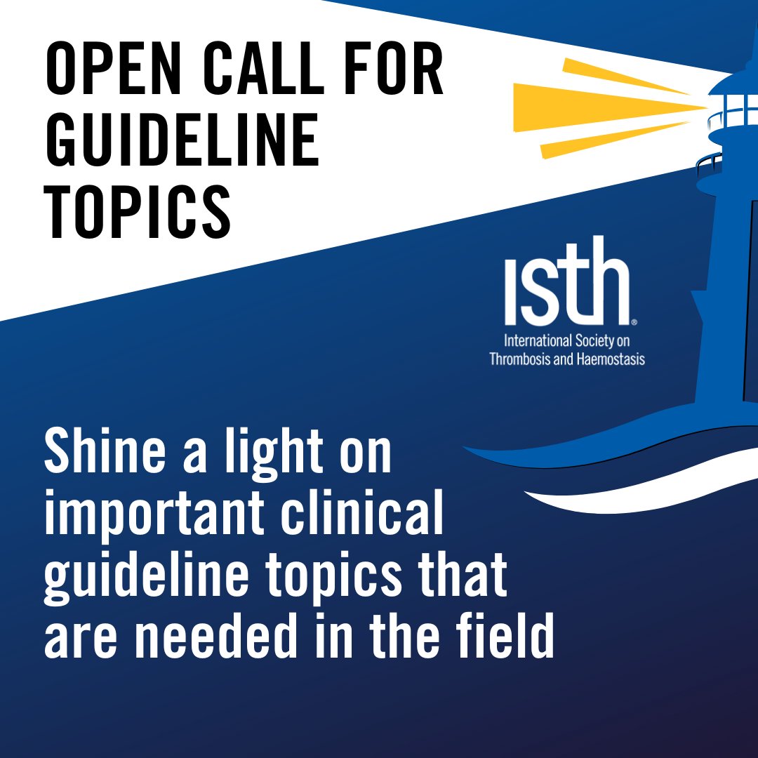 isth's tweet image. 📣Help shape the future of clinical guidelines in thrombosis and hemostasis! The ISTH is inviting members and the broader community to submit topic proposals for future clinical guidelines.
🗓️ Deadline to submit: Monday, September 8, 2025
Submit today: bit.ly/4mbhsPp