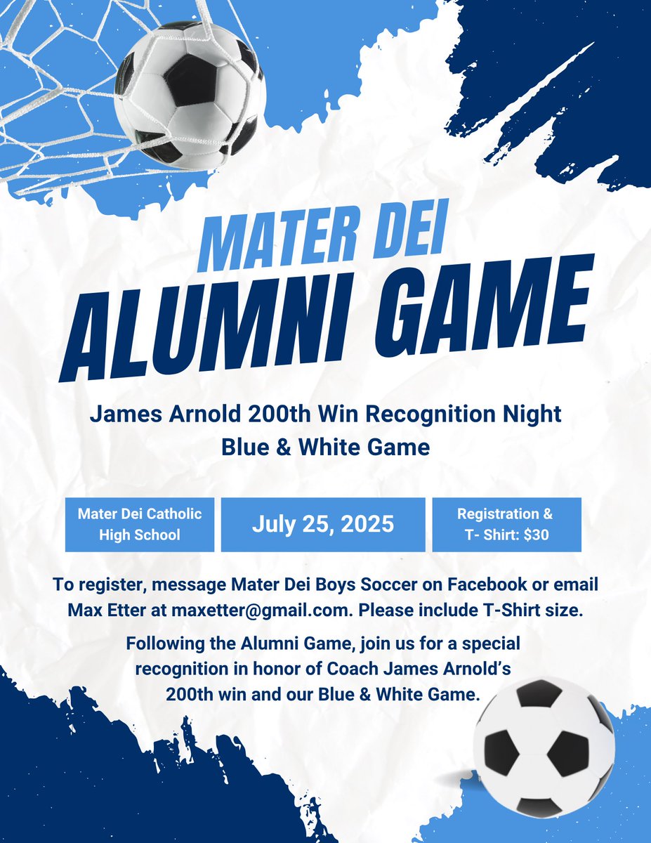 materdeisoccer2's tweet photo. Alumni Game tomorrow! Bring your friends and family! We will be raffling St. Louis City tickets! Going to be a great night of soccer and recognizing James Arnold! https://t.co/AUkFbR5qfF