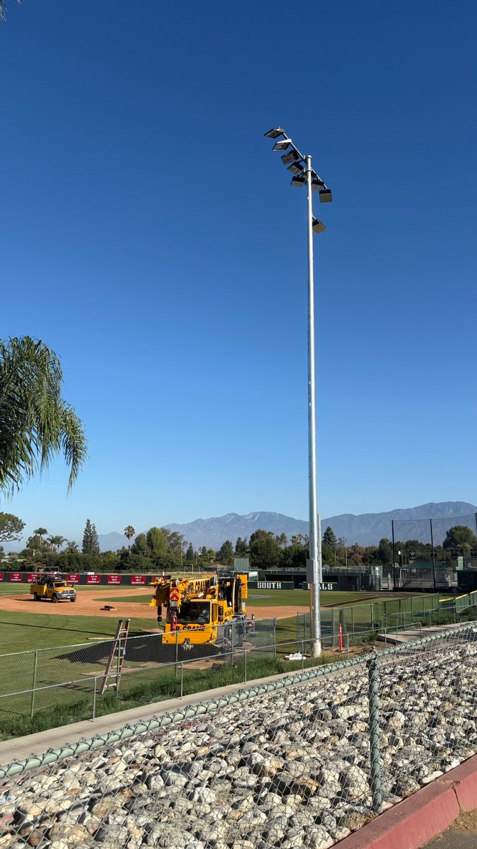 First light pole is up at South Hills.  This will be the place to go see a game.
