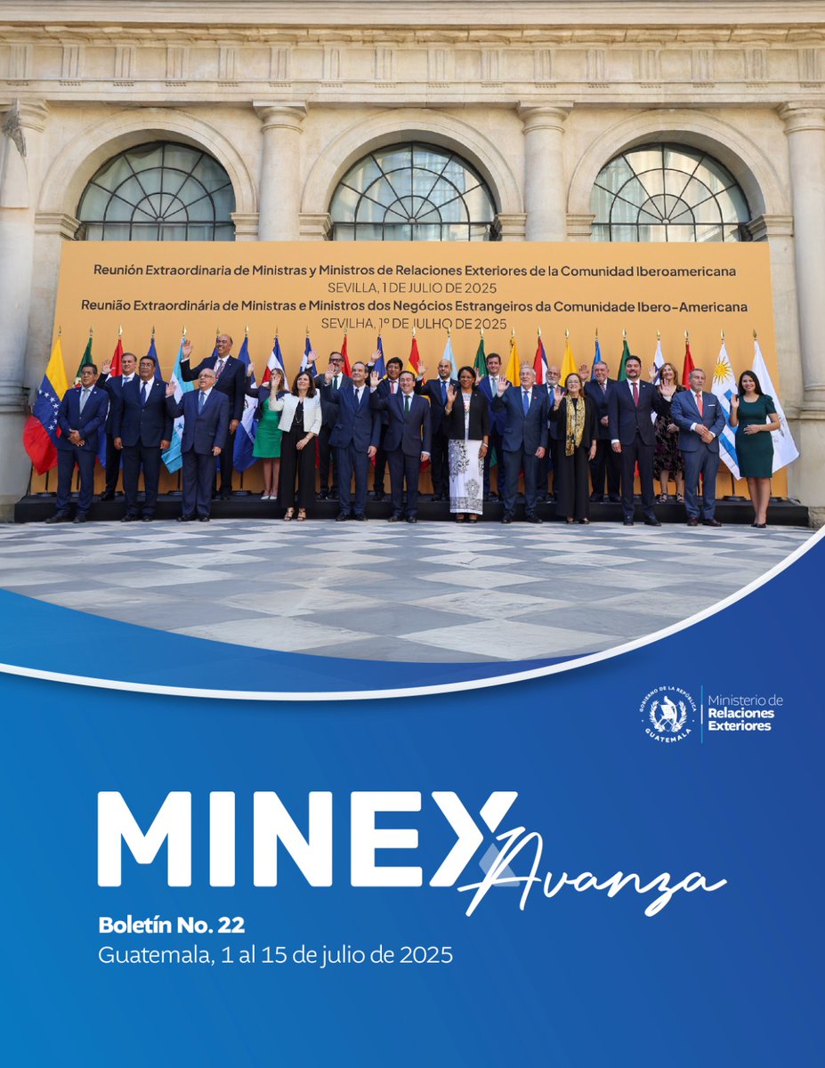 Consulta el boletín "Minex Avanza" y entérate de las actividades clave de la Cancillería y nuestra red diplomática y consular, del 1 al 15 de julio de 2025.   

¡No te pierdas los detalles en este enlace! 🔗bit.ly/BoletinMinex22