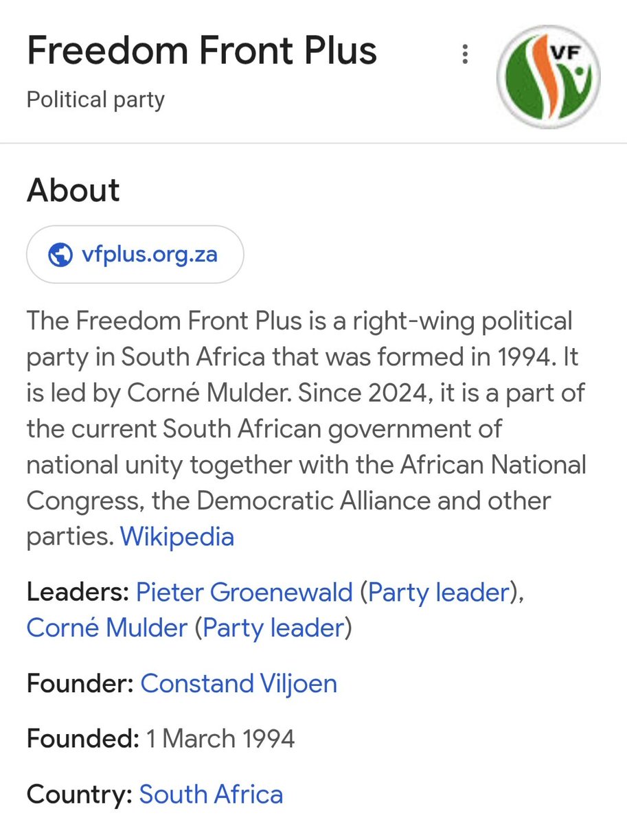 CombatRead89394's tweet image. FFplus just like MKP is a family business. There are Groenewalds all over provincial legislatures including northwest or holding key positions as pubic representatives. Friends and their in-laws dominating the party membership