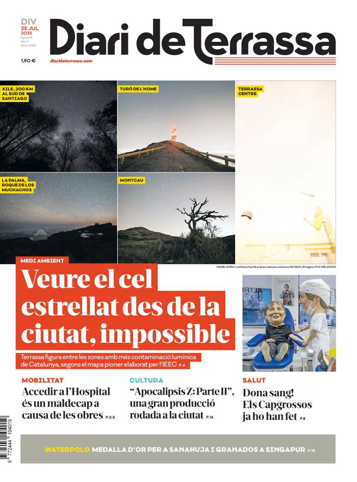 𝗣𝗢𝗥𝗧𝗔𝗗𝗔 🗞️ "Veure el cel estrellat des de la ciutat, impossible"    

⛽️ #Terrassa figura entre les zones amb més contaminació lumínica de #Catalunya, segons el mapa pioner elaborat per l'IEEC

👉 diarideterrassa.com