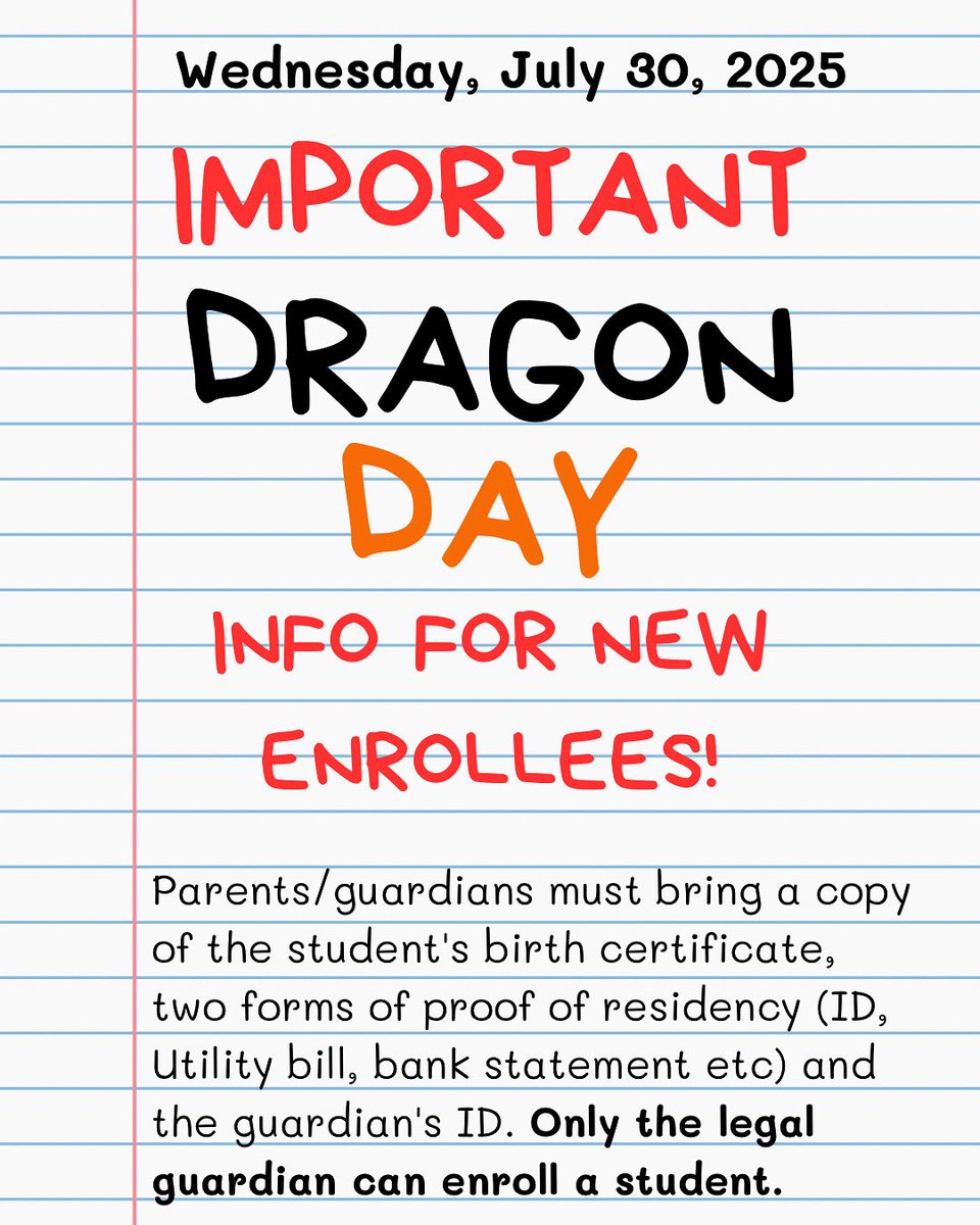 GoDragons1903's tweet image. Attention new enrollees! To ensure a smooth process, bring all necessary documents to the Guidance Office on Dragon Day. We're looking forward to welcoming you to the Dragon Family!