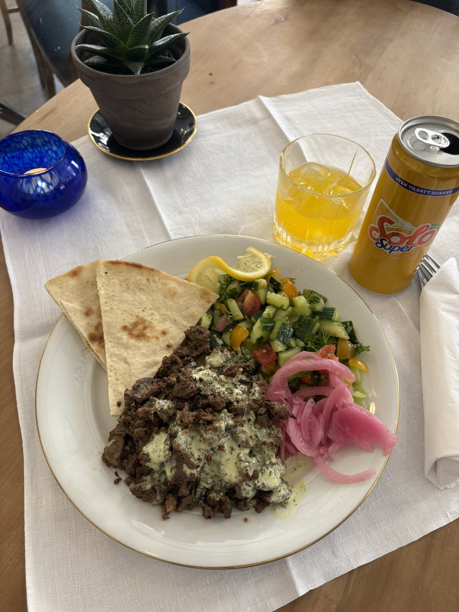 Soleadonauta's tweet image. トナカイ肉高いし諦めようと思ってたけど、いや今食べんと食べる時ないよな?!!?と思って食べました!!!🍽️
あんまり繊細な舌をしてないから、牛肉だよ〜って言われたら信じて食べそう👅
たまに鹿肉みたいな風味がふんわりくる感じ?ケバブの味付けが濃いめやったから余計わからんのかもしれん🤔