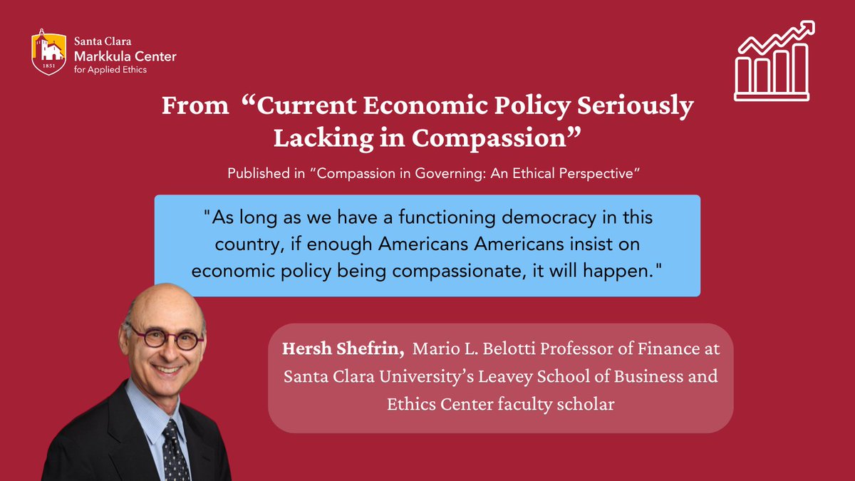Perspectives on Compassion in Governing 💡⚖️ “If enough Americans insist on economic policy being compassionate, it will happen.” says SCU’s Hersh Shefrin. 

Read more: bit.ly/44EJZau 

 #Ethics #Governance #Compassion #Economics