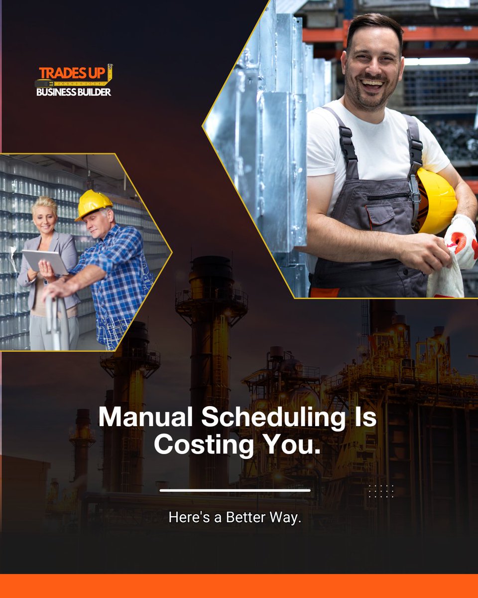 TradesUpBuilder's tweet image. Manual scheduling = missed jobs, double-bookings, and stressed crews.
Trades Up gives you the tools to run smoother, faster, and smarter. Start now!
#TradesUp #SkilledTrades #SchedulingTools #HVACTechs