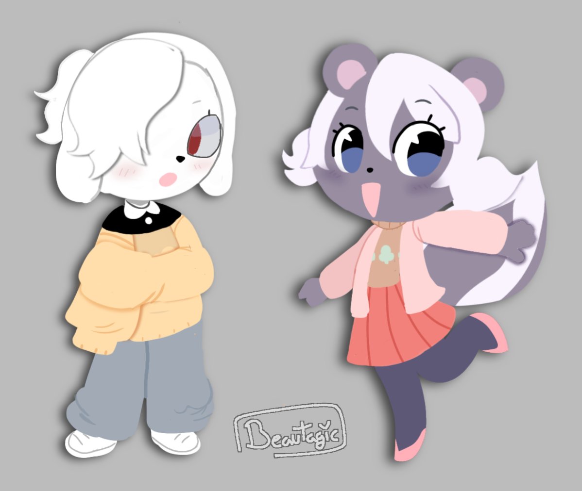 beautagicannie's tweet image. finally drewed Mary and Clover from @Flak0ps Bleating Heart comic (took months in finishing)