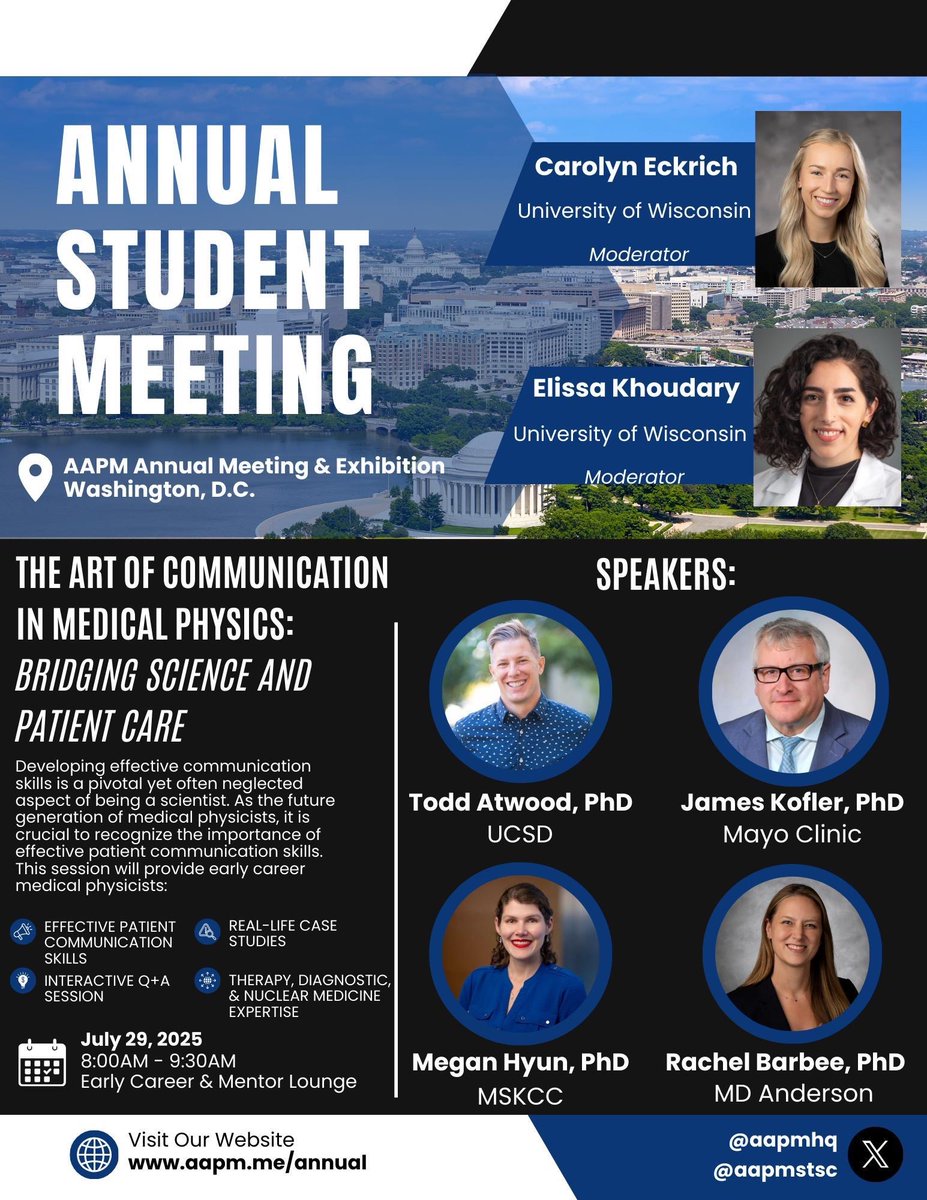 aapmstsc (@aapmstsc) on Twitter photo Join us for STSC's Annual Student Meeting! This session aims to provide tips, resources, & real-life scenarios on how to better our skills as communicators in our ever-evolving field. Learn from our esteemed speakers with an interactive Q&A session! #AAPM2025 <a href="/aapmHQ/">American Association of Physicists in Medicine</a> <a href="/mmahesh1/">Dr M. Mahesh (ಮಹೇಶ್) (he/him/his)</a> Join us for STSC's Annual Student Meeting! This session aims to provide tips, resources, & real-life scenarios on how to better our skills as communicators in our ever-evolving field. Learn from our esteemed speakers with an interactive Q&A session! #AAPM2025 <a href="/aapmHQ/">American Association of Physicists in Medicine</a> <a href="/mmahesh1/">Dr M. Mahesh (ಮಹೇಶ್) (he/him/his)</a>