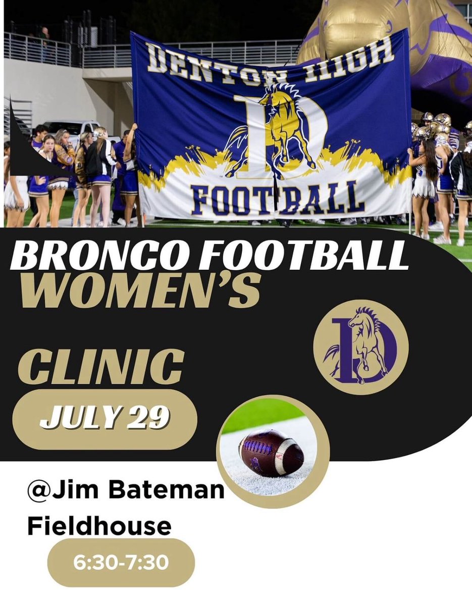 The Denton Broncos are proud to host our first Women’s clinic!

Come learn about the game &amp; have some fun doing it!