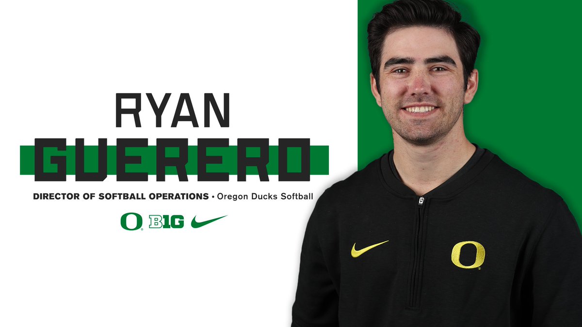 Oregon Softball (@oregonsb) on Twitter photo Excited to announce <a href="/ryanguerero8/">Ryan Guerero</a> as our new Director of Operations!
#GoDucks | #Version8 Excited to announce <a href="/ryanguerero8/">Ryan Guerero</a> as our new Director of Operations!
#GoDucks | #Version8