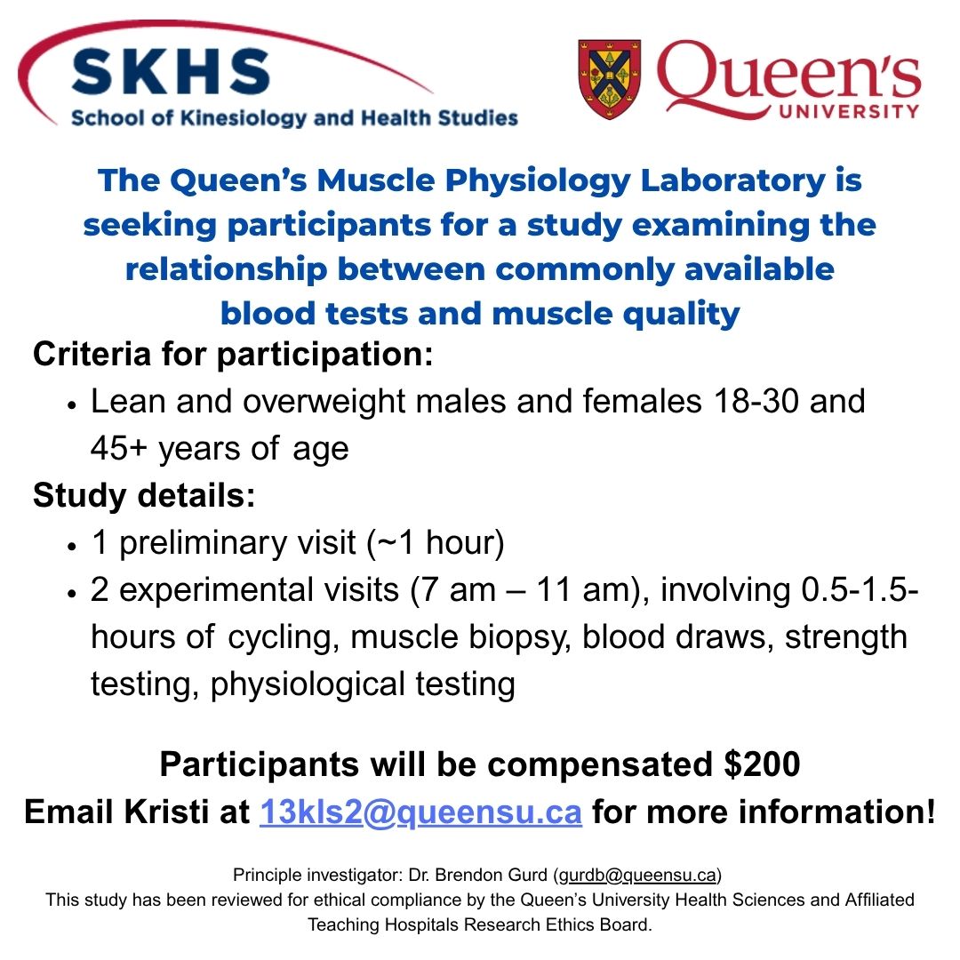 Andy Galpin, PhD (@drandygalpin) on Twitter photo Attention 🇨🇦 Canadian Friends!🇨🇦
We are looking for people to join our research study!
Please email <a href="/k_storoschuk/">Kristi Storoschuk</a> at 13kls2@queensu.ca for more information!” Attention 🇨🇦 Canadian Friends!🇨🇦
We are looking for people to join our research study!
Please email <a href="/k_storoschuk/">Kristi Storoschuk</a> at 13kls2@queensu.ca for more information!”
