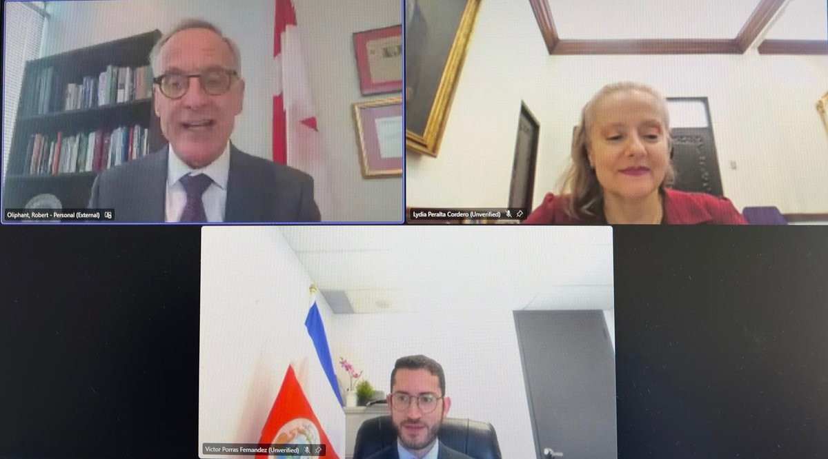 Embajada Costa Rica en Canadá (@embajadacrcan) on Twitter photo <a href="/EmbajadaCRCAN/">Embajada Costa Rica en Canadá</a> & Diplomatic Academy of 🇨🇷 hosted a virtual conference on Canada’s foreign policy priorities, with the participation of Vice Minister Lydia Peralta and The Hon. <a href="/Rob_Oliphant/">Rob Oliphant</a>. They highlighted the long-standing friendship between 🇨🇷and 🇨🇦.
<a href="/CRcancilleria/">Cancillería Costa Rica 🇨🇷</a>
<a href="/CanadaFP/">Foreign Policy CAN</a> <a href="/EmbajadaCRCAN/">Embajada Costa Rica en Canadá</a> & Diplomatic Academy of 🇨🇷 hosted a virtual conference on Canada’s foreign policy priorities, with the participation of Vice Minister Lydia Peralta and The Hon. <a href="/Rob_Oliphant/">Rob Oliphant</a>. They highlighted the long-standing friendship between 🇨🇷and 🇨🇦.
<a href="/CRcancilleria/">Cancillería Costa Rica 🇨🇷</a>
<a href="/CanadaFP/">Foreign Policy CAN</a>