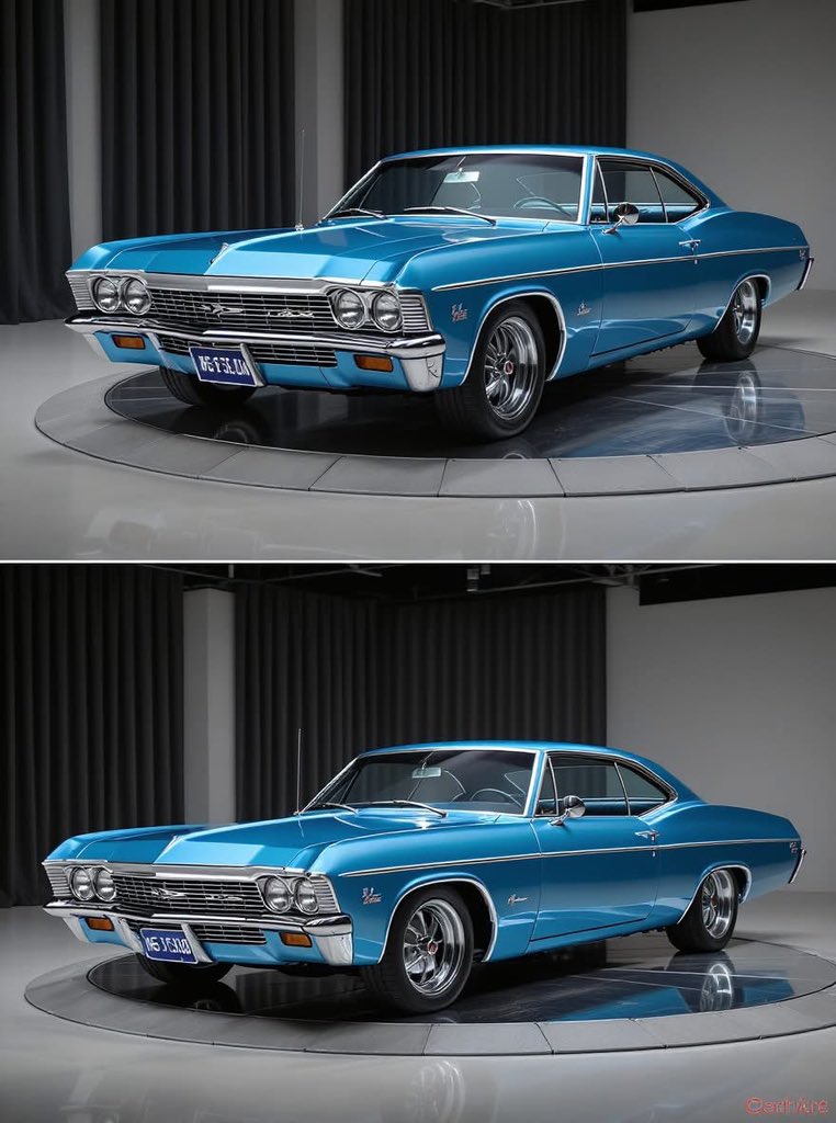 1967 Chevrolet Impala Blue and Silver Iconic Cruiser