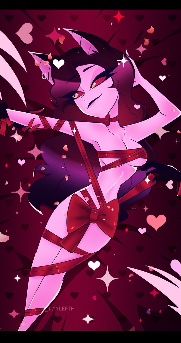 kaylefth's tweet image. Valentines Comm for @LadyRyissa! 
I loved to draw this girl! 🩷✨🩷✨
Don&apos;t forget i have these in 18 USD! Feel Free to DM me for more info
-#helluvaboss #HazbinHotel #helluvabossfanart
#HelluvaBossOC #Commission