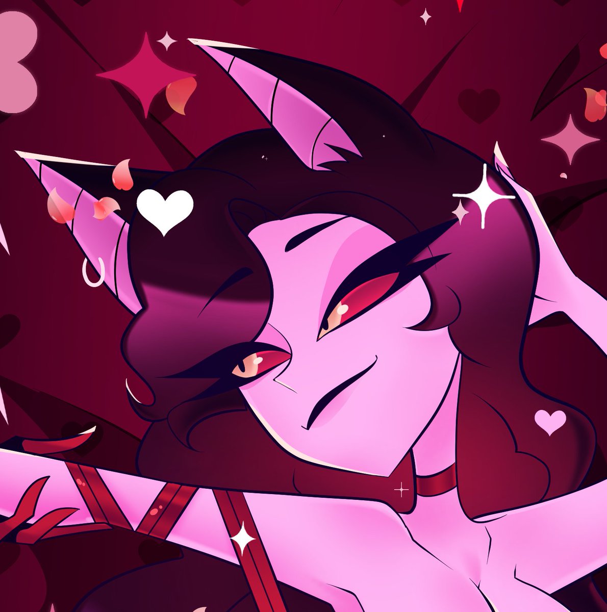 kaylefth's tweet image. Valentines Comm for @LadyRyissa! 
I loved to draw this girl! 🩷✨🩷✨
Don&apos;t forget i have these in 18 USD! Feel Free to DM me for more info
-#helluvaboss #HazbinHotel #helluvabossfanart
#HelluvaBossOC #Commission