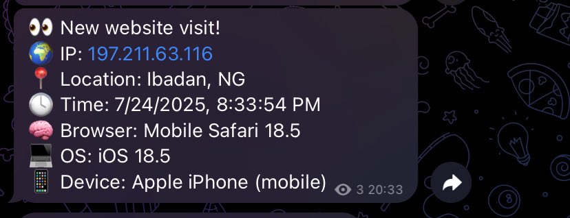 6ramstone's tweet image. Was out with just my phone.
Client messaged:
“Can I get Telegram pings for site visits?”

Told him I’d do it later…
Opened Codespaces, poked around —
accidentally built &amp;amp; deployed the whole thing in under an hour 😂

In 2025, no laptop? No excuse.

#devlife #api #codespaces