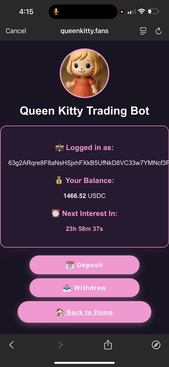 CodeManSol's tweet image. We have officially set up with Queen Kitty and their Trade Bot! Thank you to the dev Pablo with @QueenKitty20236 for the Free whitelisting as a trusted developer! Profits from this will be allocated to development, Marketing, and Chart support.