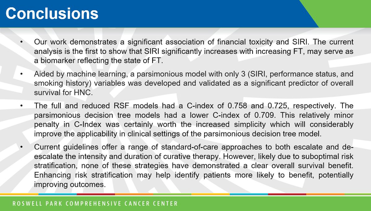 CAP-IT (@ncicapit) on Twitter photo Early Career Spotlight Session #4: Dr. Han Yu of <a href="/RoswellPark/">Roswell Park</a> (DRCC U24) presents an integrated machine learning-based prognostic model for head and neck cancer, focusing on the Systemic Inflammatory Response Index (SIRI) and its novel association with patient-reported financial Early Career Spotlight Session #4: Dr. Han Yu of <a href="/RoswellPark/">Roswell Park</a> (DRCC U24) presents an integrated machine learning-based prognostic model for head and neck cancer, focusing on the Systemic Inflammatory Response Index (SIRI) and its novel association with patient-reported financial