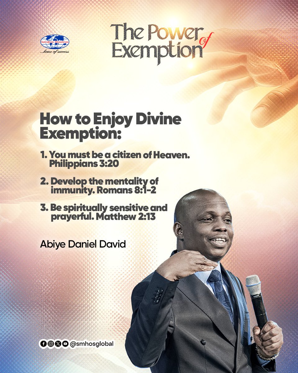 smhosglobal's tweet image. Our eyes were enlightened by His Word today. Glory to God. We are exempted!
#SMHOS #smhosglobal