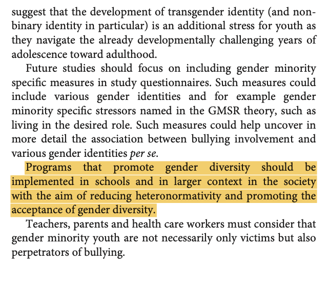 <a href="/brad_polumbo/">Brad Polumbo 🇺🇸⚽️</a> I'm routinely shocked when I read the conclusions of a study like this, as it often reveals that nothing can get them to abandon the narrative.

Their data showed that "nonbinary" kids bullied the most, followed by kids with cross-sex identities, with non-trans kids bullying the