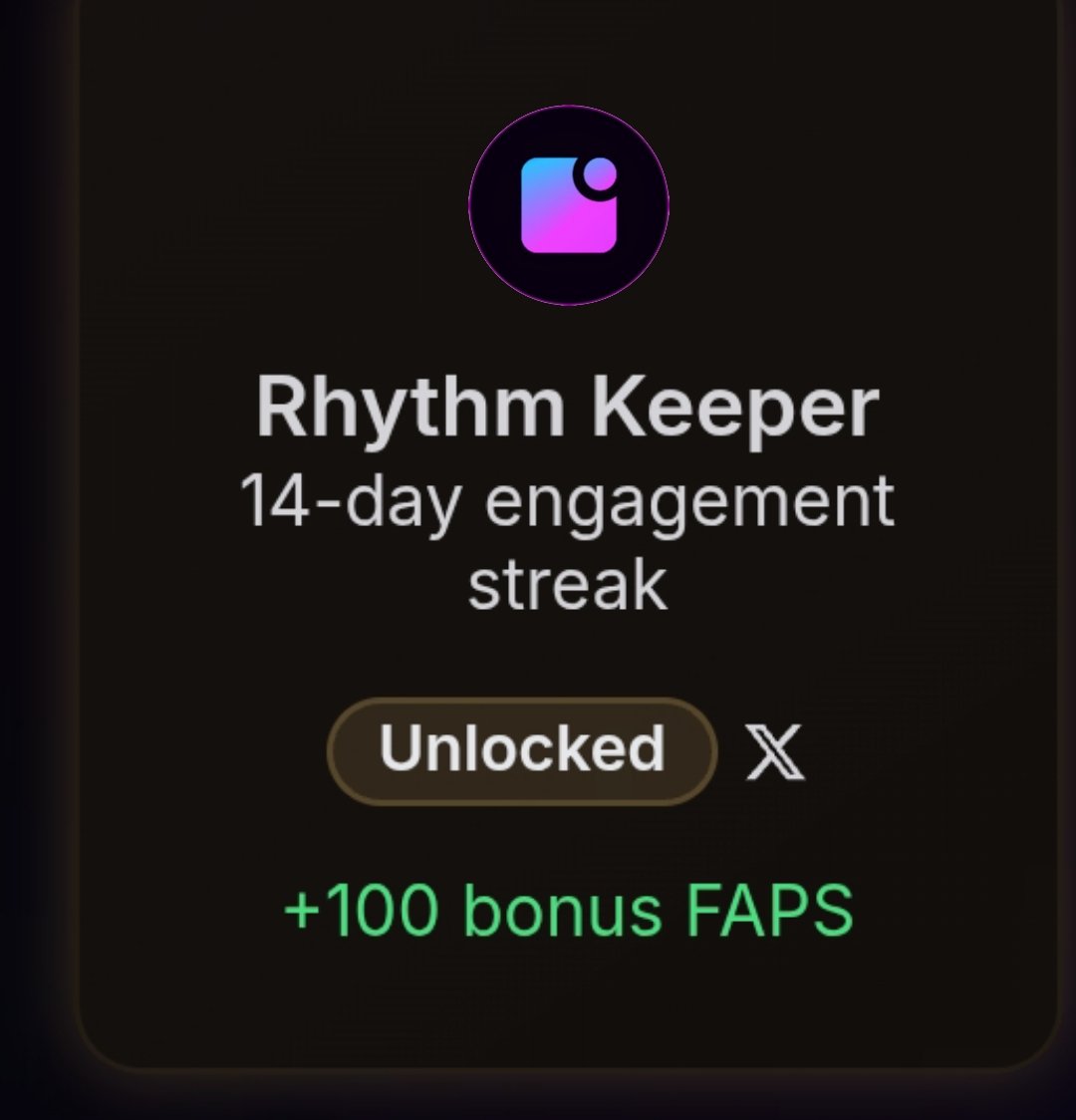 XEUS86's tweet image. Just unlocked the 14-Day Streak achievement in @FractionAI_xyz
Faps. Rhythm Keeper status secured! 💪
Consistency pays. How long’s your streak?
Let’s see who’s really stacking daily 👇👀
