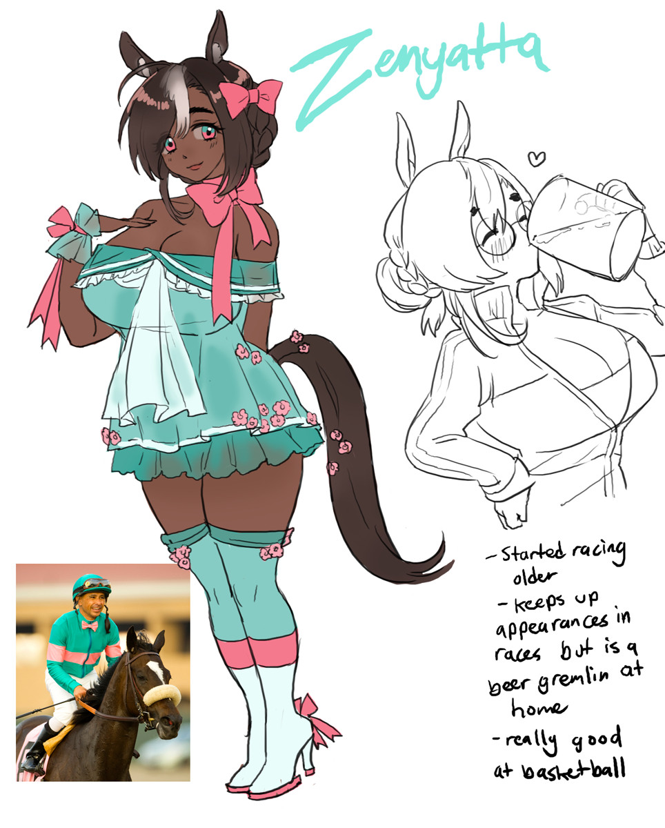 goldfishu's tweet image. Zenyatta uma musume fan design