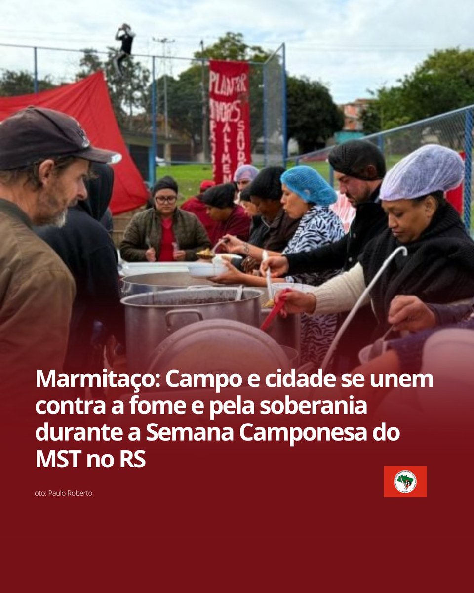 MST_Oficial's tweet image. 🥘 Durante a Semana Camponesa no RS, o Marmitaço da Resistência uniu campo e cidade na vila Cruzeiro (POA), com doação de alimentos, 400 marmitas e votos no Plebiscito Popular. Ação defende terra, teto, crédito e educação!
📲Confira mst.org.br/2025/07/24/mar…