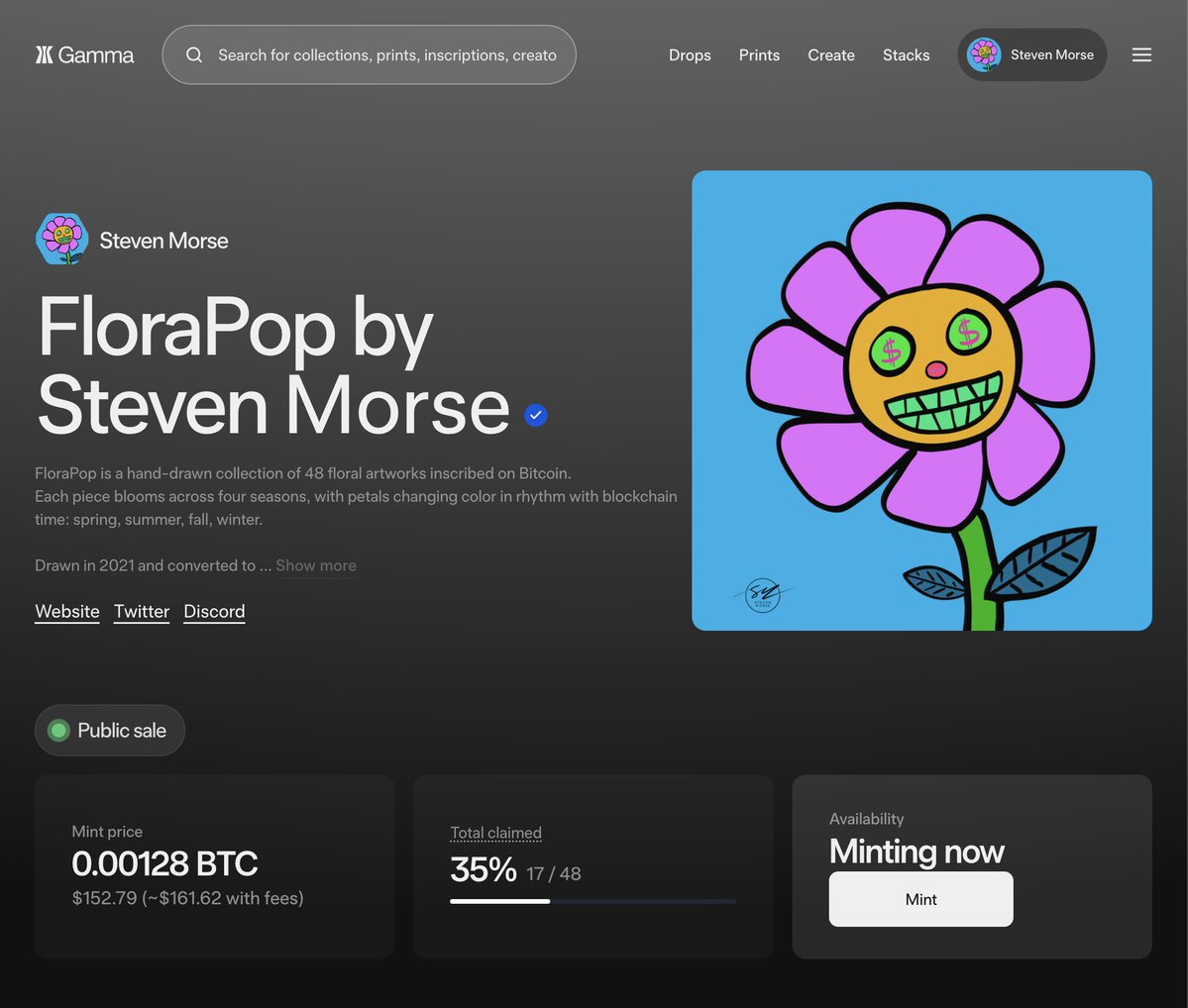 iamstevenmorse's tweet image. 35% minted.
FloraPop is blooming.
Hand-drawn. Code-driven.
Dynamic. Seasonal. Eternal.
gamma.io/ordinals/colle…