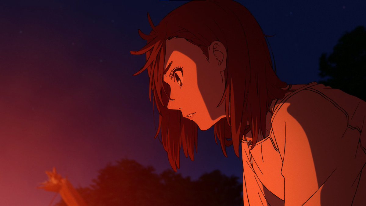 RaafaGD's tweet image. This Dandadan episode had a lot of great Momokarun moments. This scene of Momo thinking about Okarun was so cute