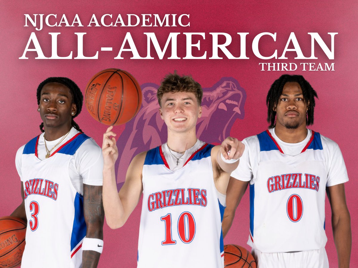MSUWPGrizzlyMBB's tweet image. Congratulations to our guys who made the NJCAA Academic All-American lists!
Second Team: Javian Downey
Third Team: Jonathan White, Jake Sage and Jaylon Hyson
#MSUWP #GoGrizzlies