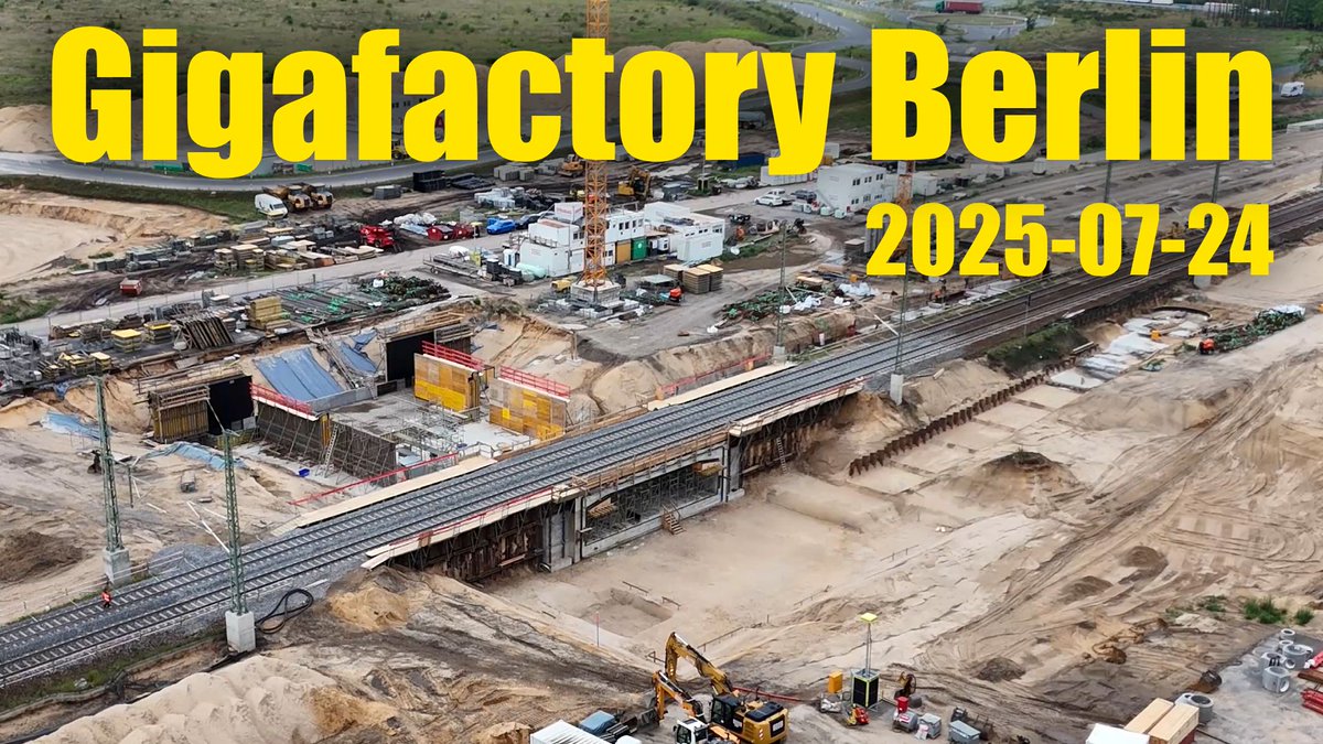 My new time-lapse video of the infrastructure construction today in the northern area of #GigaBerlin

The railway is scheduled to reopen tomorrow night

youtube.com/watch?v=gywskb…