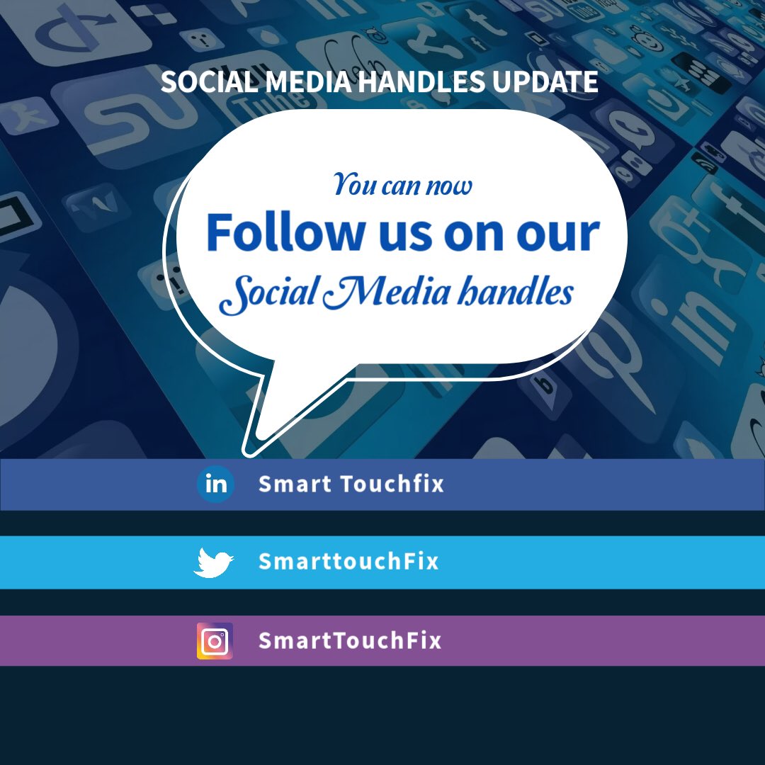 SmarttouchFix's tweet image. Instagram: instagram.com/smarttouchfix?…

Twitter: x.com/SmarttouchFix

LinkedIn: linkedin.com/in/smart-touch…