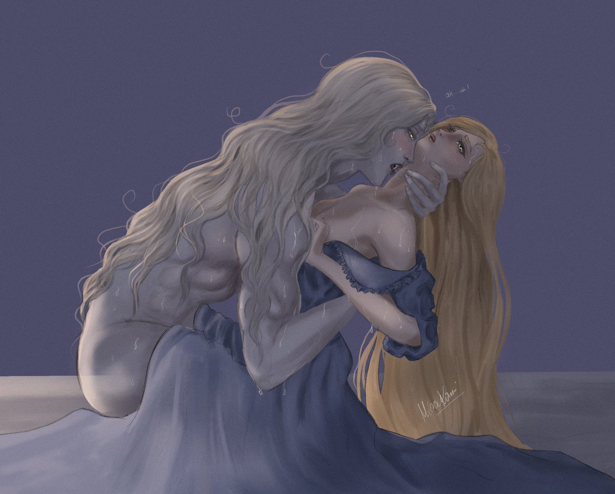 MiraKami_'s tweet photo. Tiny love bites 🫦 #Alucard #MariaRenard #Castlevania #AluMaria https://t.co/9QMxFbtDVz