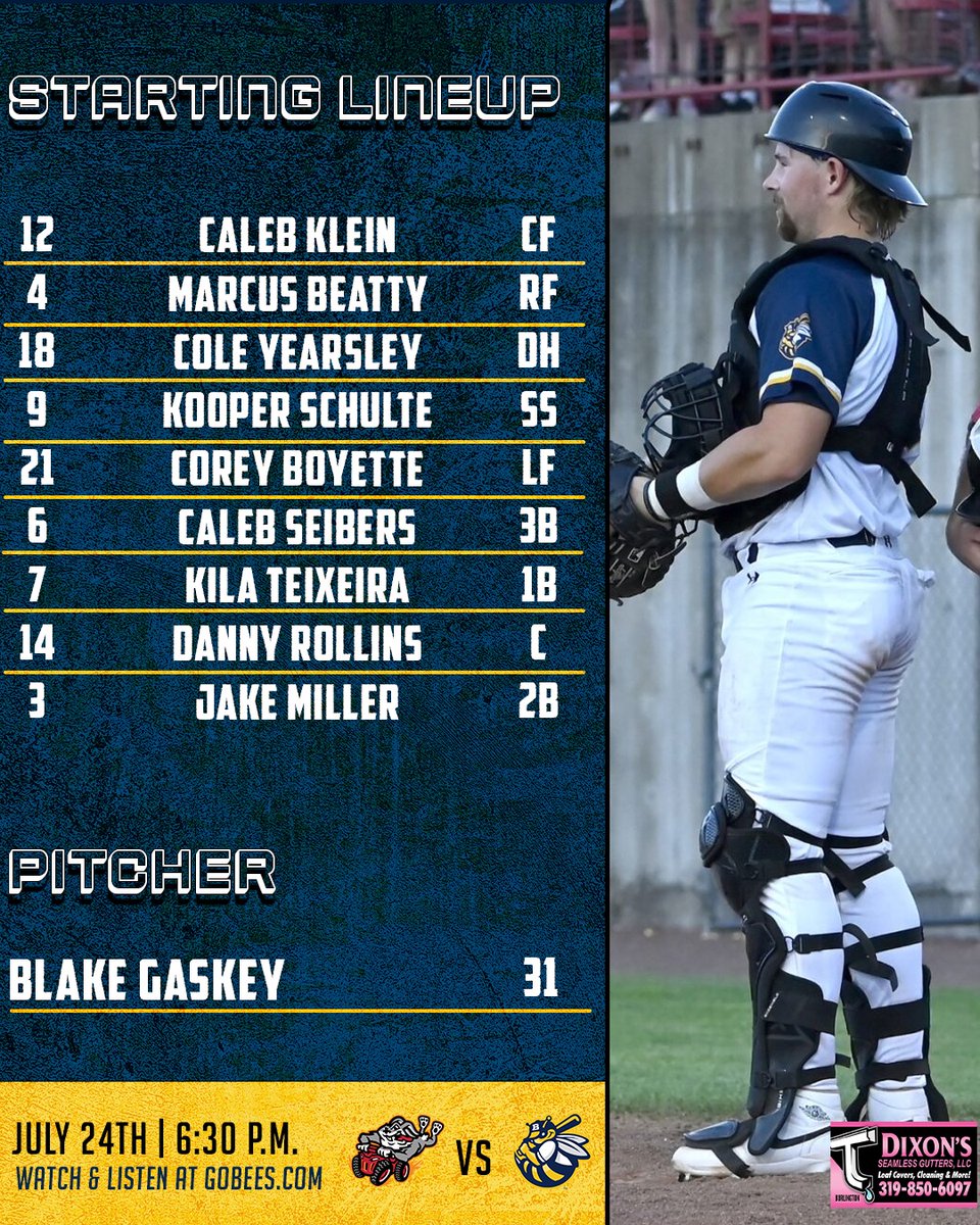 Burlington Bees (@burlingtonbees) on Twitter photo Here is how we are lining up at home....
Presented by Dixon's Seamless Gutters Here is how we are lining up at home....
Presented by Dixon's Seamless Gutters