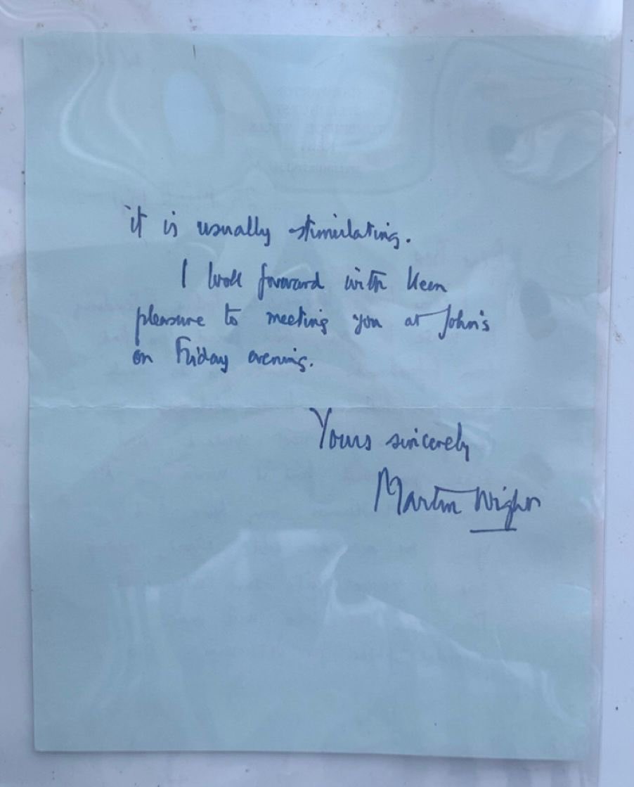 kieranjomeara's tweet image. To end my week at the Wight archives @LSEIRDept, I donated this letter by Wight to Geoffrey Best describing The BCTIP as: “an odd chancy group: one is never quite sure who will turn up, nor who will have provided papers for discussion. But it is usually stimulating.”