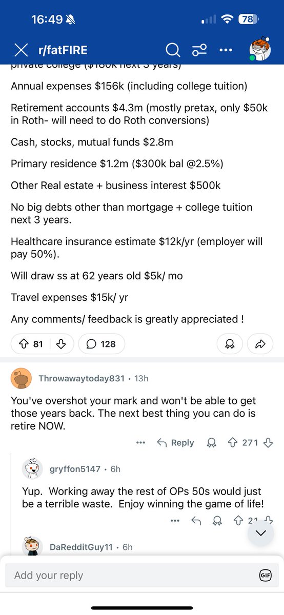 VicVijayakumar's tweet image. if I had $8.5M, I’m not going to a 9-5 job, even if it’s wfh.
commenters are totally delivering though.