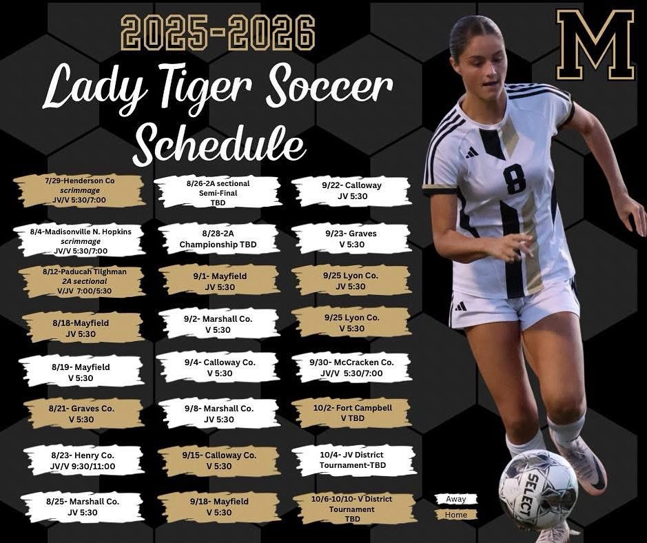 ⚽🐾 It’s Game Time, Tiger Fans! 🐾⚽
We’re excited to announce the 2025 Lady Tiger Soccer Schedule is HERE! 🟡⚫️

Mark your calendars, grab your gear, and get ready to cheer on our incredible athletes as they take the field this season.