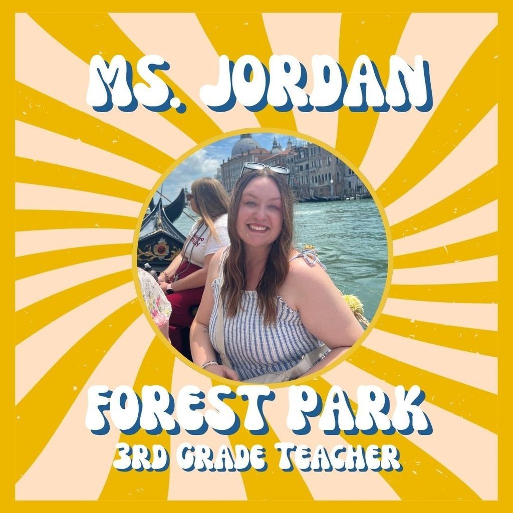 We're excited to welcome Ms. Jordan to Forest Park! She'll be joining our 3rd grade team.