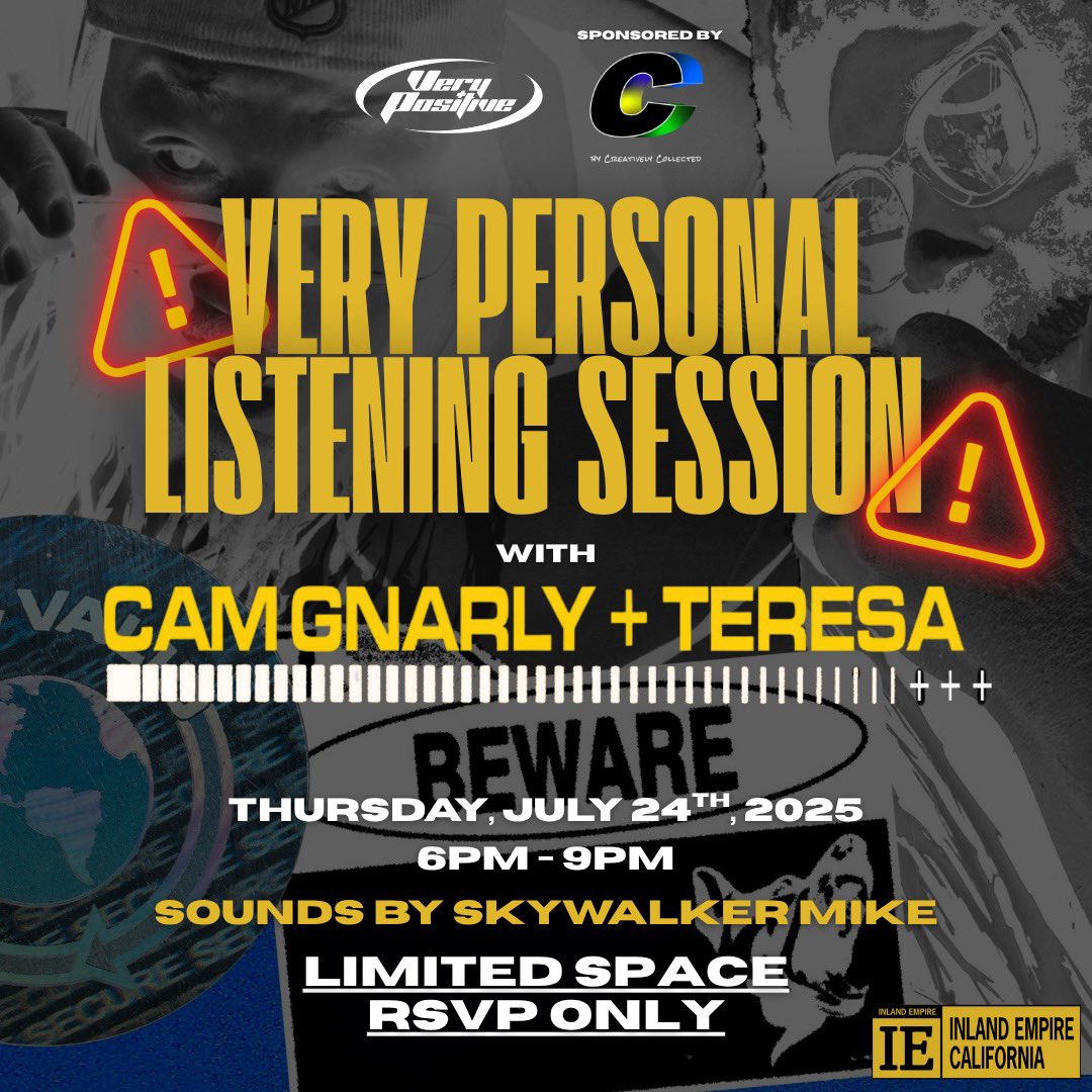 CamGnarly's tweet image. Bringing it back to the Dino to let the chosen few hear it first.
📍 creatively.collected | 6–9PM
Only a few RSVP spots left — if you know, you know. 🛝
Been through a lot to get here … creatively, personally, spiritually. I’m hella excited to let y’all get an early listen…