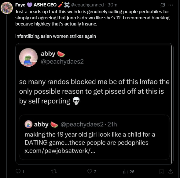 peachydaes2's tweet image. constantly contradicting themselves lmao, suddenly im infantilizing a girl whos entire character is dumbed down to being naive and childish and looking like a child? im the bad guy bc BLIZZARD keeps making their asian female characters childish ? yall weird af pls do block me