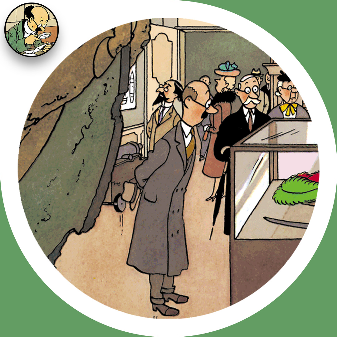 🔎 Se perdre dans les détails…
🔎 Lost in the details…

Saurez-vous identifier l’album et/ou la case que le professeur Tournesol est en train d’examiner ?

Could you identify the album and/or the vignette that Professor Calculus is looking at?

📝 Proposez-nous vos réponses en