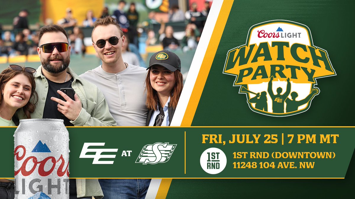 Edmonton Elks (@goelks) on Twitter photo Watch party's on, see ya there! πΊ
Make your way down to <a href="/1strnd/">@1strnd</a> Downtown to catch the Coors Light Watch Party tonight hosted by <a href="/Sports1440/">Sports 1440</a>'s <a href="/ConnorHalley/">Connor Halley</a>. Don't miss out!
#GoElks x <a href="/CoorsLight/">Coors Light</a> Watch party's on, see ya there! πΊ
Make your way down to <a href="/1strnd/">@1strnd</a> Downtown to catch the Coors Light Watch Party tonight hosted by <a href="/Sports1440/">Sports 1440</a>'s <a href="/ConnorHalley/">Connor Halley</a>. Don't miss out!
#GoElks x <a href="/CoorsLight/">Coors Light</a>