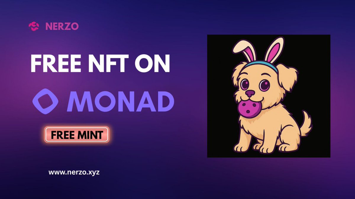_nerzo_'s tweet image. Nerzo’s Last NFT on Monad Testnet 🎁
🔗Free Mint: nerzo.xyz/munch
✨ Enjoy Unlimited Minting!
RT+Comment #Gmonad
