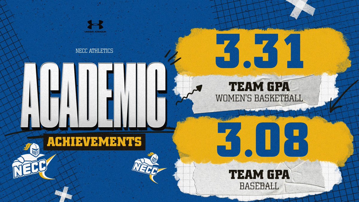 NECCKNIGHTS's tweet image. School record 16 earn @NJCAA All-Academic honors, baseball & Women’s basketball recognized for team academic achievements.