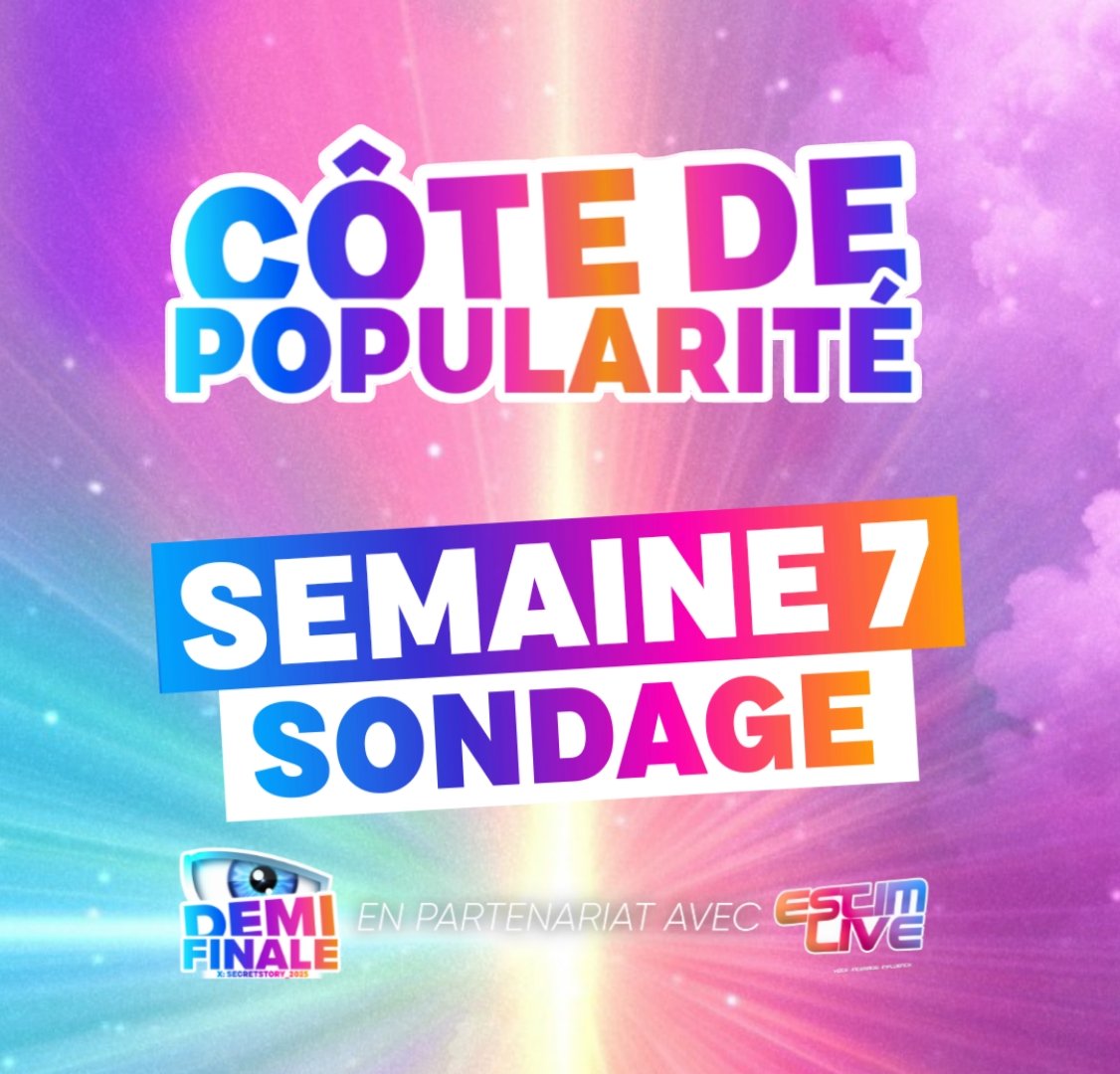 SecretStory2O25's tweet image. 📢 Quel est votre candidat préféré pour cette septième semaine ? 💥
Votez dès maintenant au lien ⬇️
pollforall.com/p3oxmo9q
#SecretStory